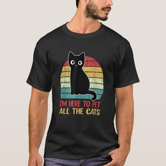 Camiseta Estoy aquí para Mascota a todos los gatos retro ne (Anverso)
