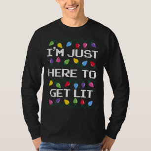 Camiseta Estoy aquí para obtener luces de Navidades liviano