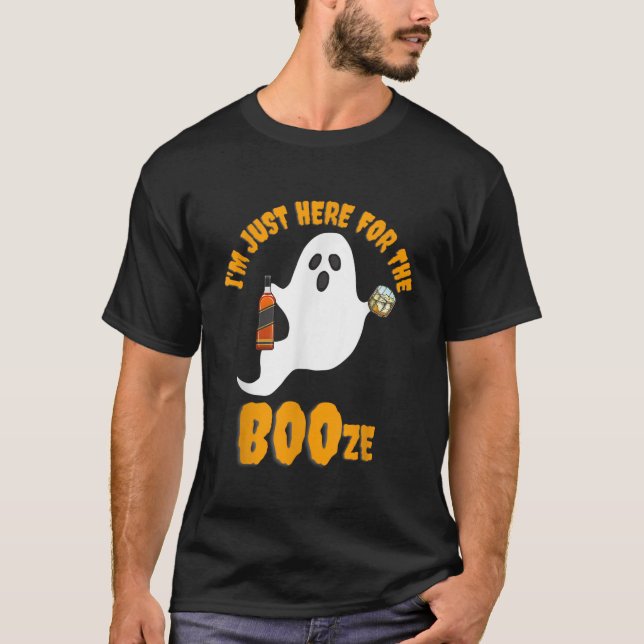Camiseta Estoy aquí por el Boos Booze Bourbon Drinking H (Anverso)