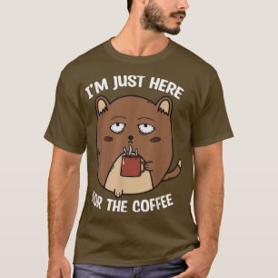 Camiseta Estoy aquí por el café de un gato somnoliento que