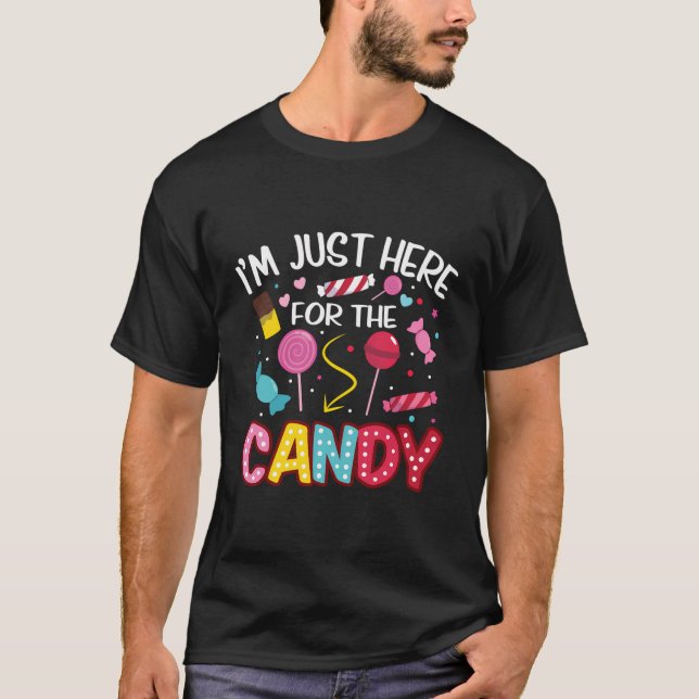 Camiseta Estoy Aquí Por El Candy Halloween Cute Lollipo (Anverso)