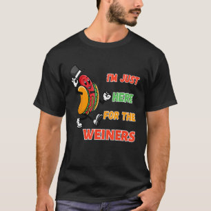 Camiseta Estoy aquí por el divertido perro caliente de vera
