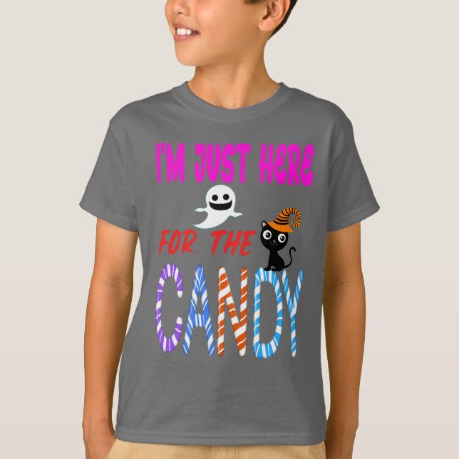 Camiseta Estoy aquí por el dulce - Divertidos niños de Hall (Anverso)