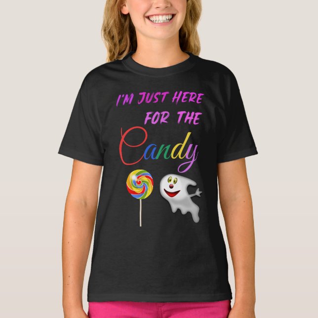 Camiseta Estoy aquí por el dulce - Lollipop arcoiris (Anverso)