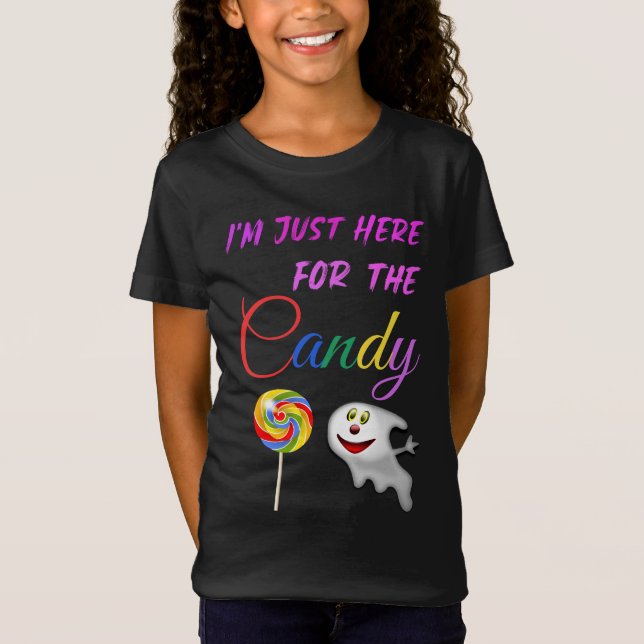 Camiseta Estoy aquí por el dulce - Lollipop arcoiris (Anverso)