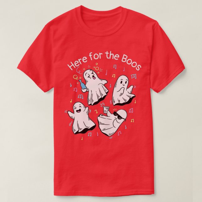 Camiseta Estoy aquí por el Fantasma de Halloween C (Diseño del anverso)