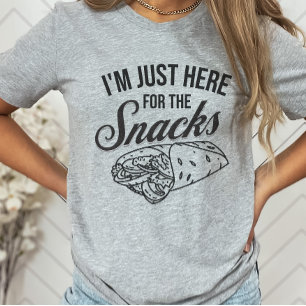 Camiseta Estoy aquí por el Fiesta gracioso de los Snacks