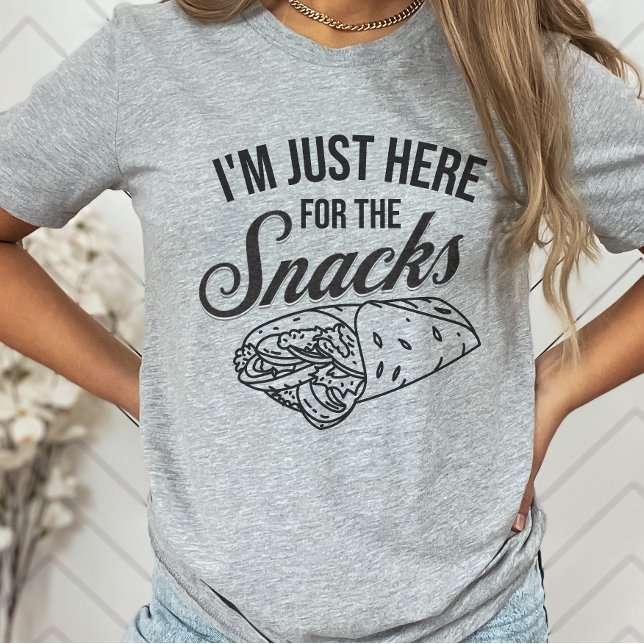Camiseta Estoy aquí por el Fiesta gracioso de los Snacks (Subido por el creador)