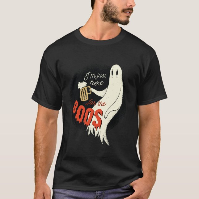 Camiseta Estoy aquí por el FUNNY FUNNY Halloween Ghost (Anverso)