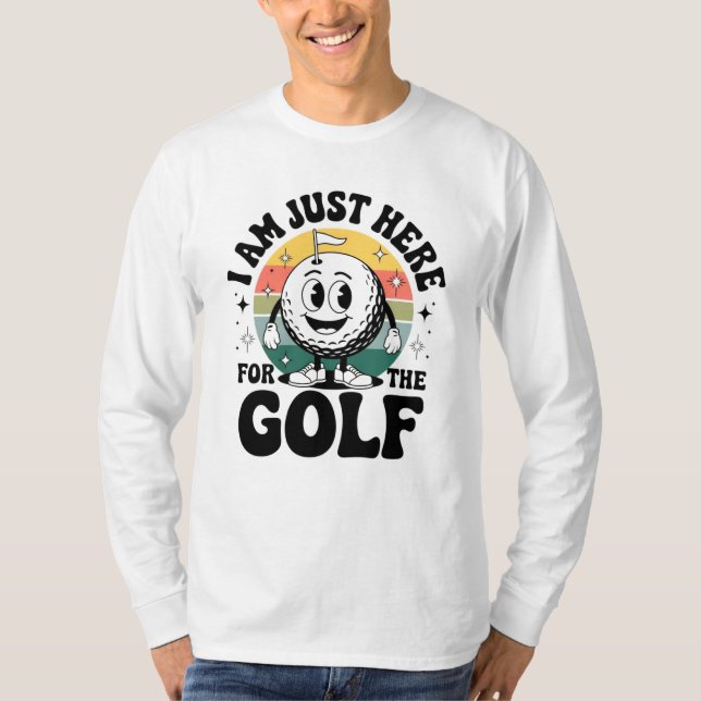 Camiseta Estoy aquí por el golf - Gracioso Retro Golfer (Anverso)
