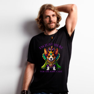 Camiseta Estoy aquí por el perro pastelero Rey Mardi Gras
