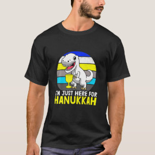 Camiseta Estoy Aquí Por Hanukkah Dinosaur Rex Chanukah Je