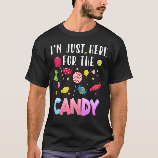 Camiseta Estoy aquí por la comida divertida de Halloween de (Anverso)