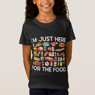 Camiseta Estoy aquí por la comida divertida Pizza Bacon Sus