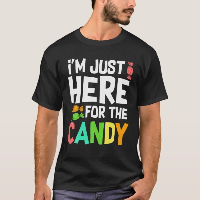 Camiseta Estoy aquí por la Halloween de la comida de Candy  (Anverso)