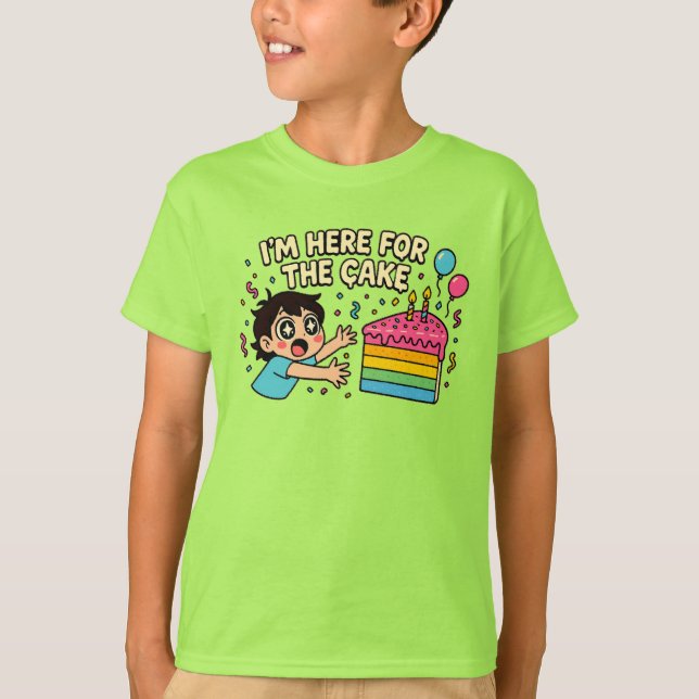 Camiseta Estoy aquí por la tarta - diseño lindo (Anverso)