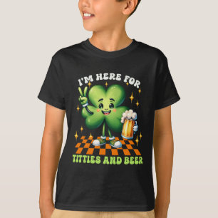 Camiseta Estoy aquí por las tetas y la cerveza St Patrick's