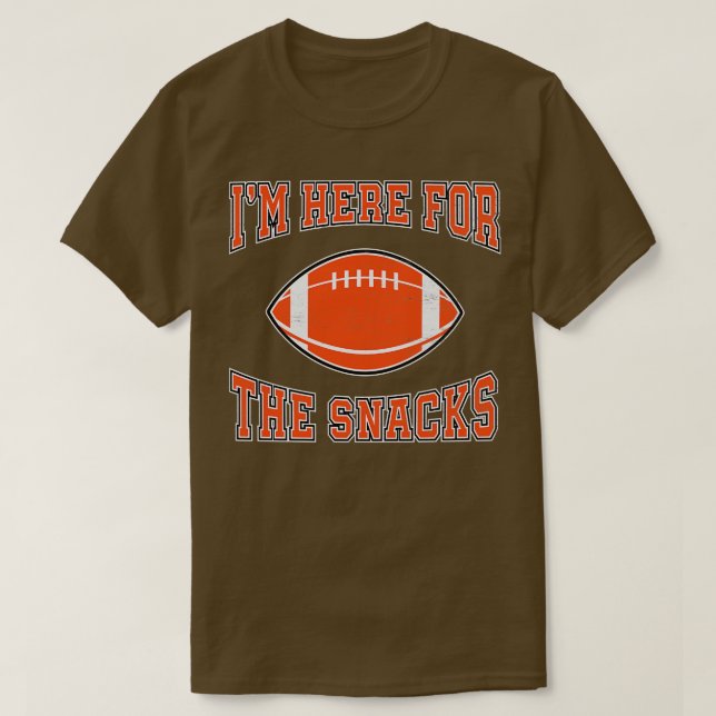 Camiseta Estoy Aquí Por Los Aperitivos Estadounidenses. (Diseño del anverso)