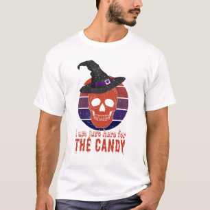 Camiseta Estoy aquí por los dulces. Diseño curioso y escalo