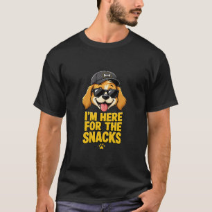Camiseta Estoy Aquí Por Los Snacks Perrito Cute Tipografía