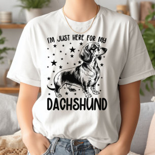 Camiseta Estoy aquí por mi gracioso perro Dachshund