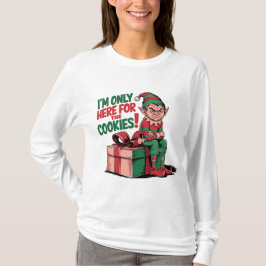Camiseta Estoy aquí solamente para el diseño de las cookies