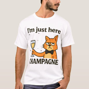 Camiseta Estoy aquí solo por el champán – Gato gruñón de fi