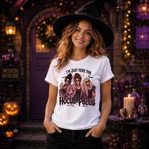Camiseta Estoy Aquí Solo Por El Hocus Pocus Brujas Rosas