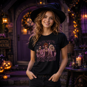 Camiseta Estoy Aquí Solo Por El Hocus Pocus Brujas Rosas