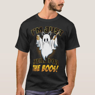 Camiseta Estoy aquí solo por los abucheos Gato de Halloween