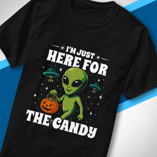Camiseta Estoy aquí solo por los dulces Alien Cute Hallowee