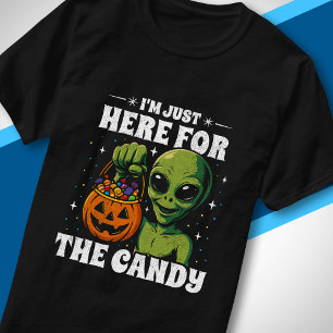 Camiseta Estoy aquí solo por los dulces Alien divertido de 