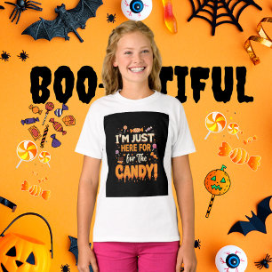 Camiseta ¡Estoy Aquí Solo por los Dulces! - Niña de Hallowe