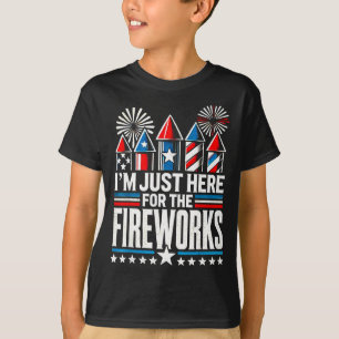Camiseta Estoy aquí solo por los fuegos artificiales divert