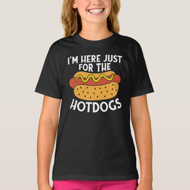 Camiseta Estoy aquí solo por los Hotdogs (Anverso)