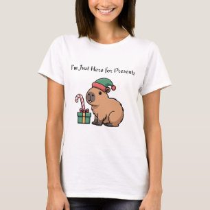 Camiseta Estoy Aquí Solo por los Regalos Cute Capybara Ch