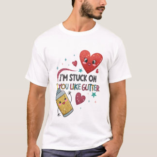 Camiseta Estoy atrapado en ti como purpurina