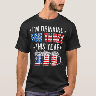Camiseta Estoy Bebiendo Por Tres Nuevo Papá Gemelos 4To De