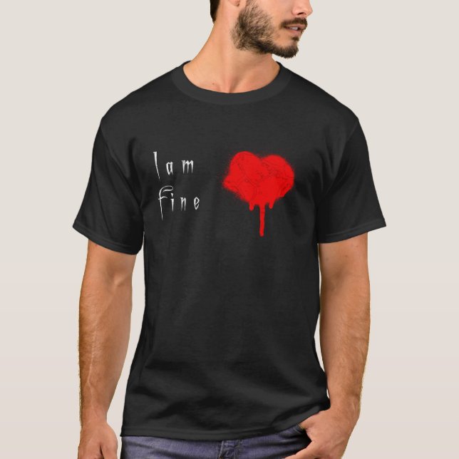 Camiseta Estoy bien con un corazón sangrante (Anverso)