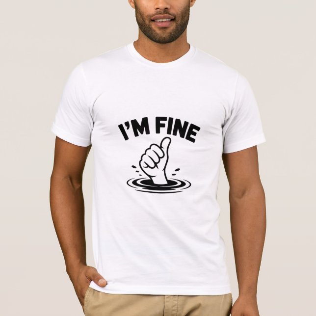 Camiseta Estoy Bien – Diseño de Pulgar hacia Arriba con Man (Anverso)