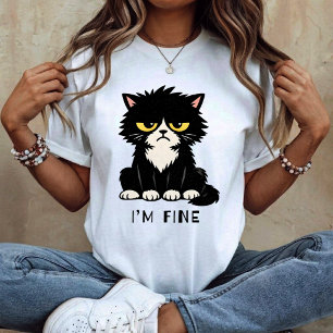 Camiseta Estoy Bien - Gato divertido
