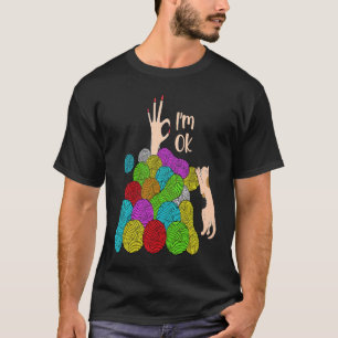 Camiseta Estoy bien Lana Ganchillo Tejer  Gato  Artesanía