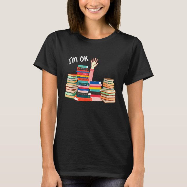 Camiseta Estoy bien, lector de manos leyendo libros de afic (Anverso)