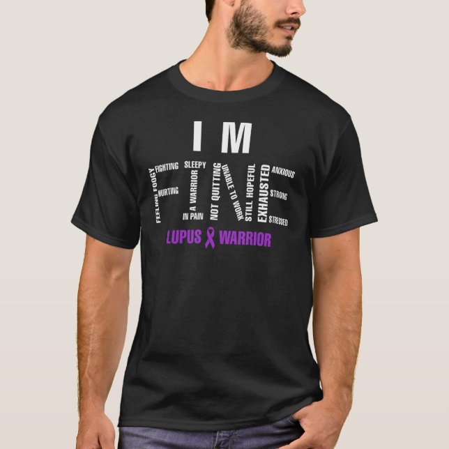 Camiseta Estoy bien Lupus Warripr con cinta morada (Anverso)