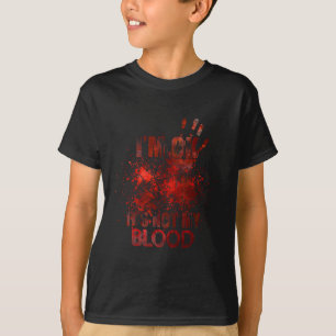 Camiseta Estoy bien, no es mi sangre sarcástica Halloween