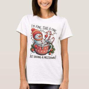 Camiseta Estoy bien solo por tener un Navidad de Snowman