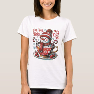 Camiseta Estoy Bien Todo Está Bien Navidad Divertida Muñeco