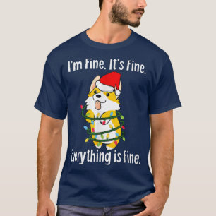 Camiseta Estoy bien, todo está bien, Navidades de perro de 