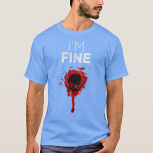 Camiseta Estoy bien, Zombie Slash Sangre Halloween Sarcas