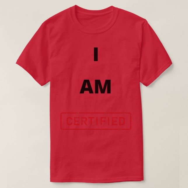 Camiseta Estoy certificado (Diseño del anverso)